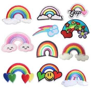 

Rainbow Star Patch for Clothing Iron on Embroider Sewing Applique Cute Fabric DIY Apparel Cloud Patches Accessories Decoration