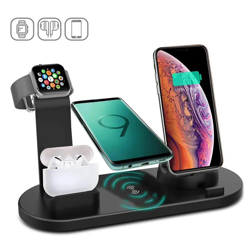 

4-in-1 mobile phone wireless fast charging suitable for mobile phone watch stand Airpods charging base desktop stand