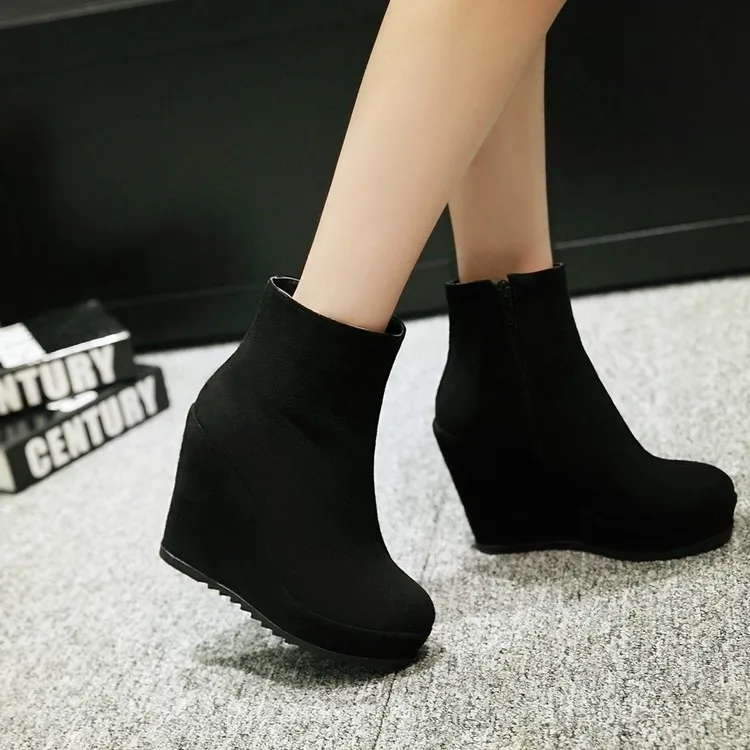 Новинка; Модные женские ботильоны; сезон осень-зима; Bottes; теплая женская обувь на платформе с пряжкой и молнией; 4 цвета; Yasialiya