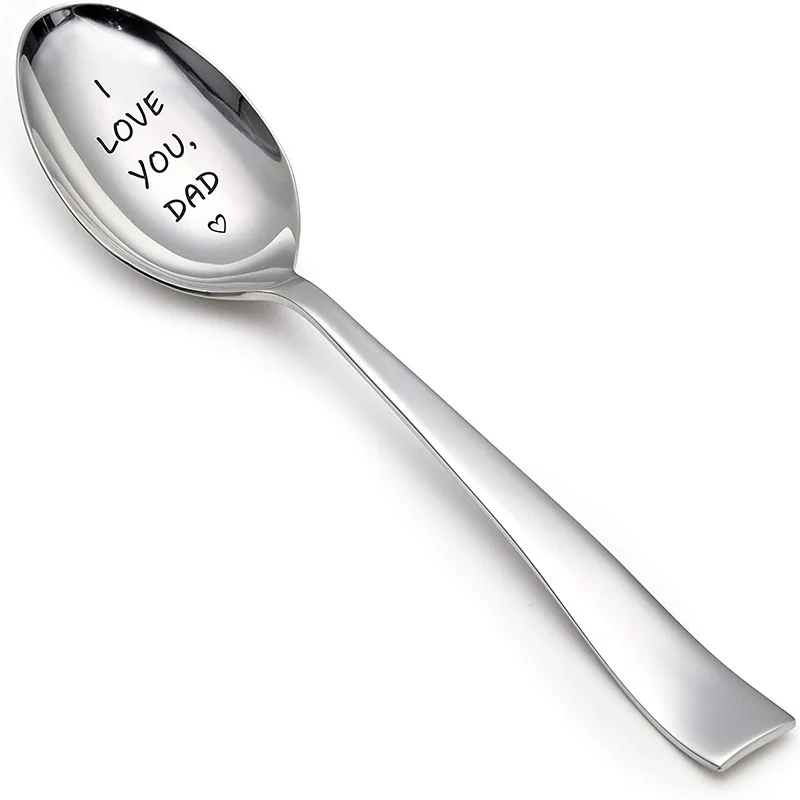 I Love You Mom dad Stainless Steel Spoon Mother's Father's Day Thanksgiving birthday Christmas New Year special Gift present | Дом и