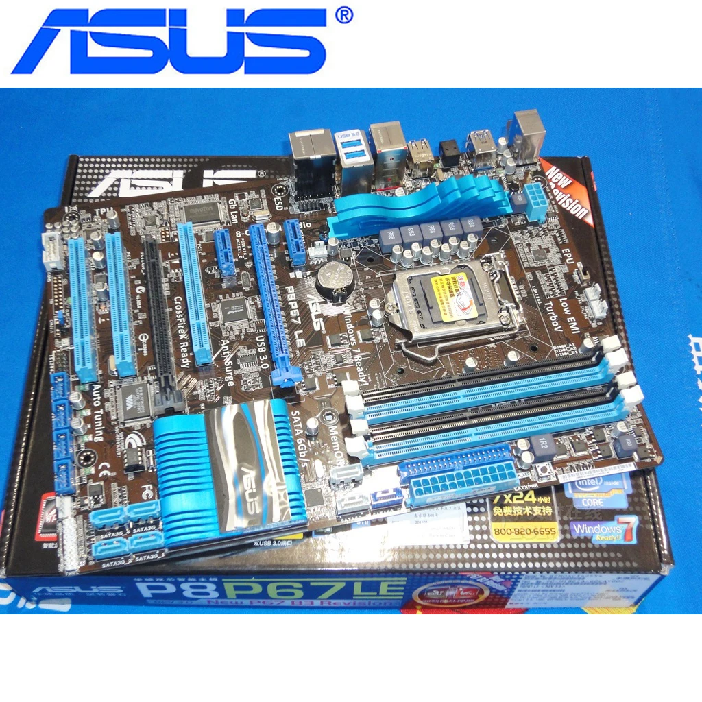 Материнские платы LGA 1155 для ASUS P8P67 LE Original P8 P67 32nm ATX DDR3 USB 3 0 32 ГБ компьютер P8P67LE