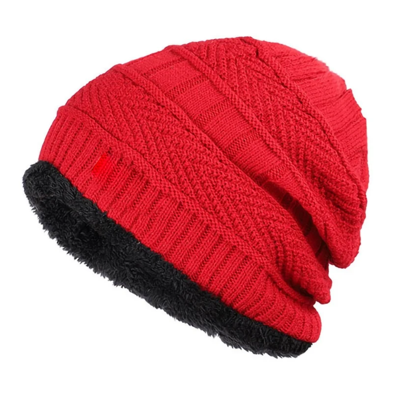 Мужская зимняя шапка, модные вязанные черные шапки, Осенняя шапка, толстая и теплая шапка, мягкая вязанная хлопковая шапка