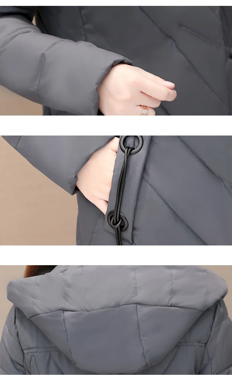 black Thicken Warm Outwear Women Autumn Winter High Quality Parkas Female fashion Hooded Large size L-5XL Cotton Coats women