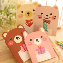 5 Pcs Portable Notebook Stationery Notepad Creative Cute Cartoon Bears Note Pad Student Vocabulary Words Recite