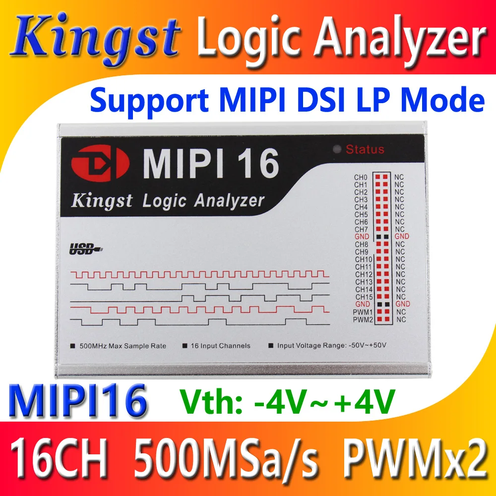 Kingst MIPI16 USB Logic Analyzer 500M max sample rate,16Channels,10B