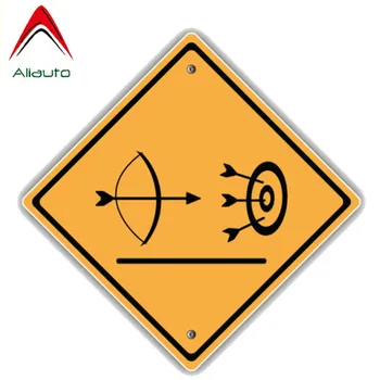 

Aliauto Caution Funny Car Sticker Traffic Sign Archery Field PVC Motorcycle Waterproof Sunscreen Decal Accessories,13cm*13cm