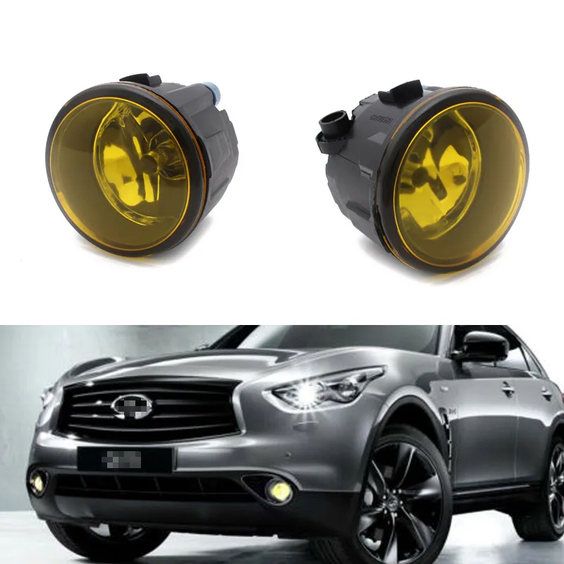 

Yellow Driver Passenger Sides Fog Lights + H11 Halogen Bulbs For Nissan Cube 09-15 Juke 1-14 Murano 09-14 Infiniti EX35/EX37