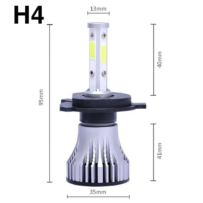 OPPULITE H4 Led Bombillas Faros para Coches，12000LM 70W Luces Led  Coche,12V/36V 6500K Blanco, 2 Lámparas，Conversión Led : : Coche y  moto