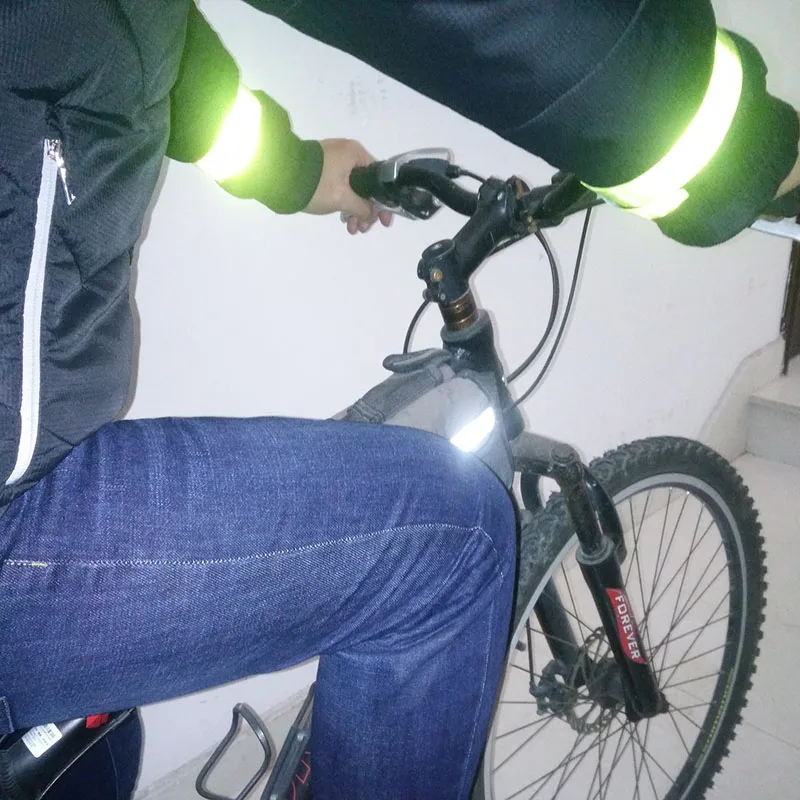 MEILITE-muñequera reflectante de luces para correr, brazalete de seguridad de conducción, visibilidad, 32CM, 250