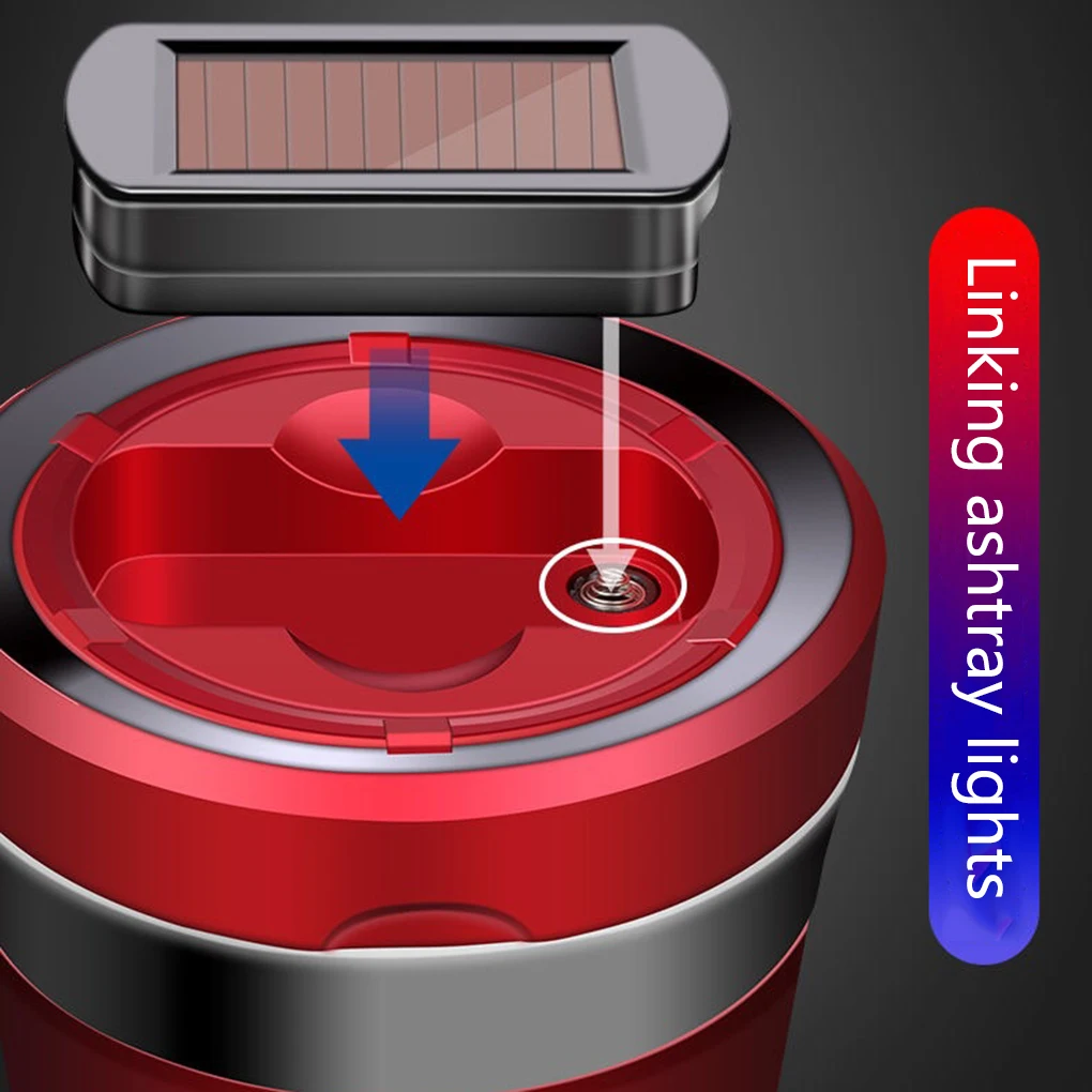 Автомобильный солнечный пепельница огнестойкий керамический вкладыш перезаряжаемый прикуриватель пепельница светодиодный свет