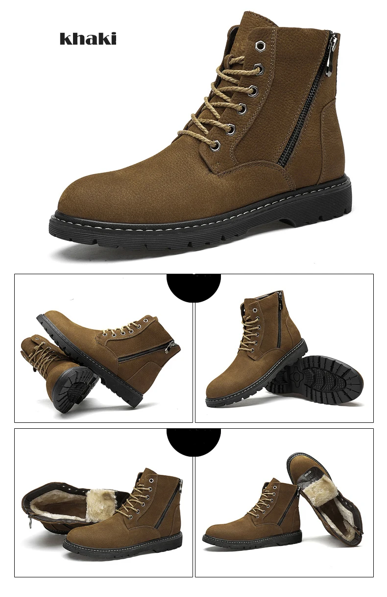 Мужские ботинки из натуральной кожи; Уличная обувь; сезон осень-зима; мужские теплые плюшевые ботильоны на меху; zapatos hombre