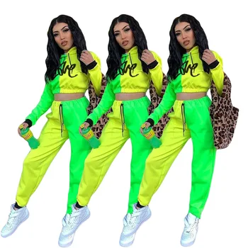 

2019 fashion new European and American African national style women's fashion sexy casual Mosaic monogram printing two sets