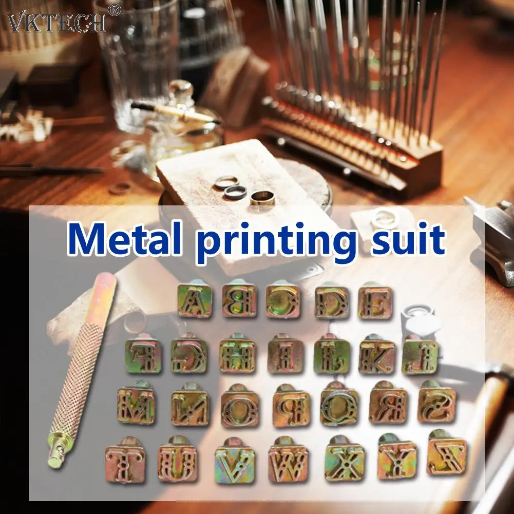 26 Stamps Zinc Alloy Letters Stamping Symbol Set Leather Marking Tools Metal Leather Punching Tools DIY Craft Number Letter Stamp Set Leather Craft Stamps Leather Letter Punch Alphabet Number Stamp Set Metal Stamping Marker