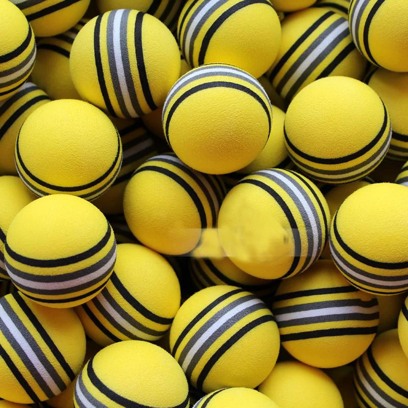 50Pcs Yellow Golf Rainbow Sponge Balls Indoor Outdoor Training Practice Foam