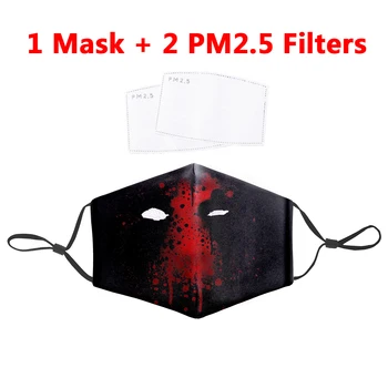 

PM2.5 Filter Mouth-Muffle Mask Deadpool Marvel Printing Anti Bacteria Proof Flu Mouth Mask Reusable Windproof Dust Face Masks