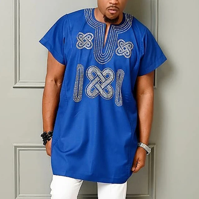 Efe Embroidery Dashiki Men T-shirt Short Sleeve