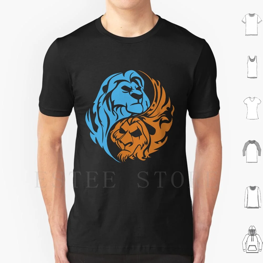 Mufasa E Cicatrice Yin Yang T Shirt Fai Da Te Grande Formato 100% Cotone Leone Re Leone Guardia Mufasa Cicatrice