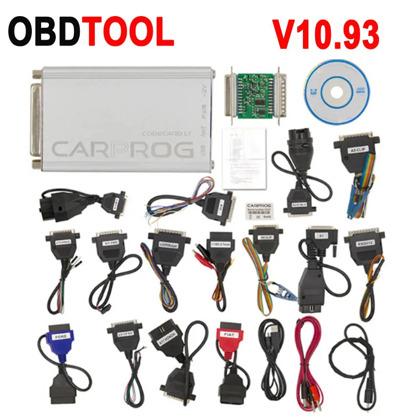 Новейший Carprog V10.93 V8.21 полный 21 адаптер для автомобиля Prog 10,93 8,21 ECU чип тюнинг онлайн ECU программист подушка безопасности инструмент сброса - Цвет: V10.93
