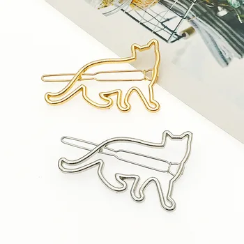 

Lovely Zinc Alloy Silver Gold Cat Shape Women Girls Hair Clip Clamp Fashion Jewelry Hair Accessories Hot Sale hairpin headwear