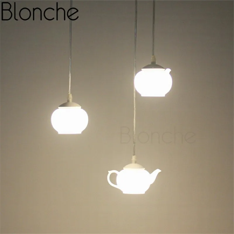 

Современная Подвесная лампа в виде чайника, креативный настенный светильник для столовой, гостиной, кухни, домашний декор, светодиодное освещение в стиле лофт, бара