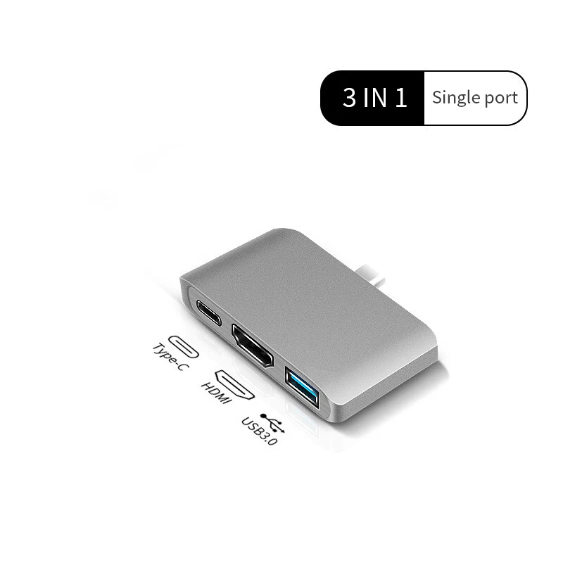 Usb-хаб C концентратор для MacBook Pro Аксессуары USB-C-Мульти USB 3,0 HDMI адаптер док-станция Тип C 3,0 сплиттер 3 порта type C концентратор - Цвет: Белый