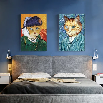 

DIY Pictures By Numbers Painting By Number Cat men 40x50cmx2 Drawing On Canvas Hand Painted Oil Paintings Art Home Decoration