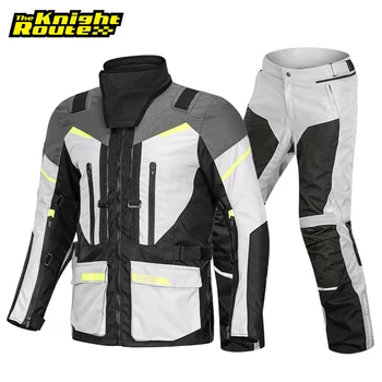 

LYSCHY Motorcycle Jacket Pants Suit Autumn Winter Waterproof Cold-proof Motorbike Riding Moto Jacket Touring CE Protective Gear