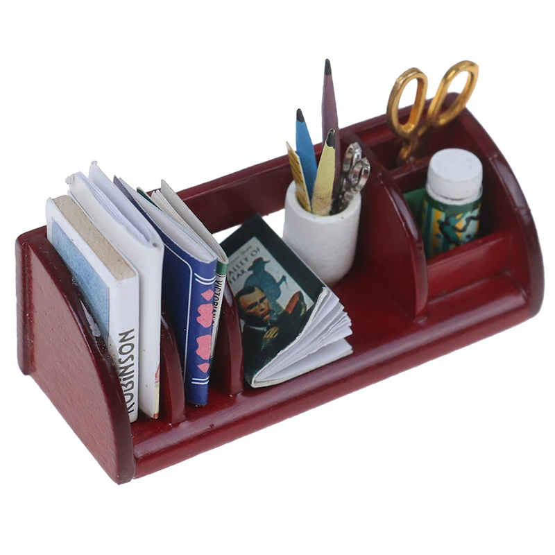 1/12 Scale School Things Bookshelf Miniature Doll House Wooden Furniture Toys Dollhouse Accessories |