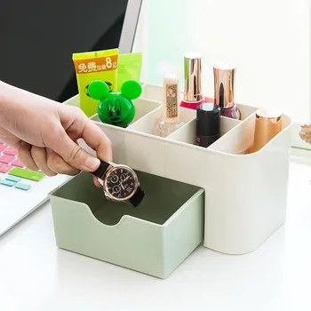 

Cosmetic Box with Drawers Storage Boxes Multifuncation Desktop Plastic Jewellery Box Save Place 22x10.5x10.5cm
