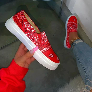 

Dropship Women Summer Flat Shoes Print Leather Vulcanized Shoes Summer Spring Women Casual Shoes Round Toe Girls Shoes