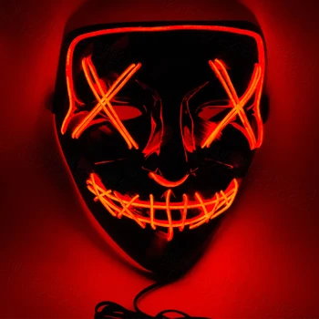 

Halloween Masks Light Glow In The Dark Horror Mask Cosplay Party Masque Colorful Glowing Mask Festival Funny Christmas Mask