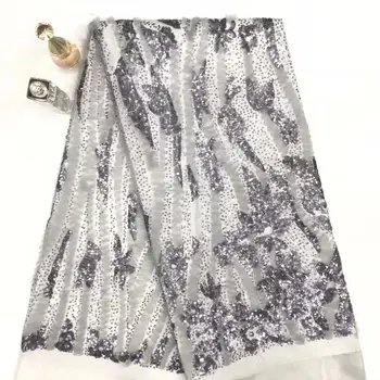 

luxury flower french net lace fabric with sequins Fashion french embroidered lace with super quality