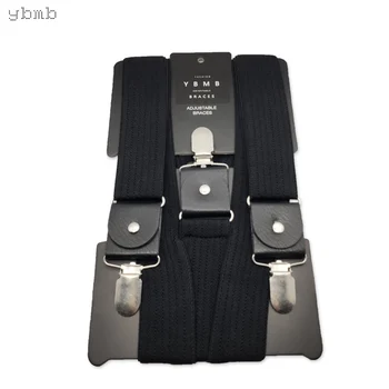 

YBMB Fashion shirt suspenders 3.5CM wide and 120cm long Y-Shape 3 PU Duck buckle Adjustable strap