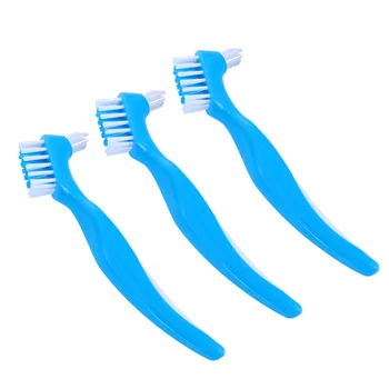 

6pcs Denture Toothbrush Double-sided Brush Denture Care Toothbrush Denture Care Brush False Teeth Cleaning Brush For Home Use