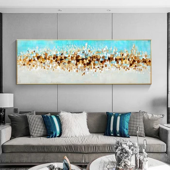 

Abstract Golden Landscape Oil Painting 100%Hand Painted On Canvas Wall Art Picture Acrylic Painting For Living Room Modern Decor