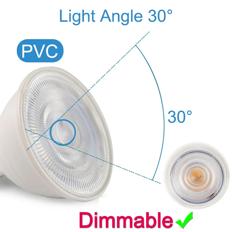 10 шт. светодиодный светильник GU10 MR16 E27 E14 Светодиодный прожектор с регулировкой яркости 6 Вт 3 Вт 8 Вт 220V AC12V точечный светодиодный лампы Lampada Bombillas холодной теплый белый - Испускаемый цвет: 30 Angle 6W