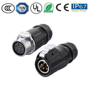 

waterproof connector M20 5pin led lamp electronics automotive TV cable/wire power connector pastic male plug female plug