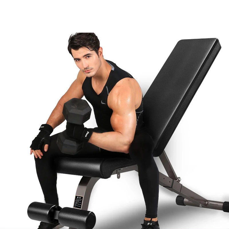 MIYAUP Large Backrest Adjustable Height High Indoor Crunches Exercise Fitness Dumbbell Bench
