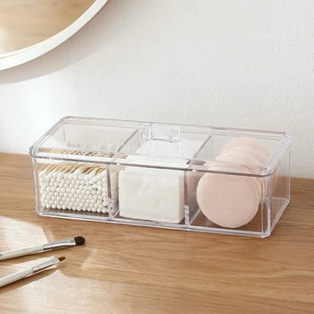 

Acrylic Cotton Swab Makeup Organizer Storage Box Portable Container Make Up Cotton Pad Holder Cosmetics Organizer Storage Case