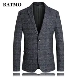 BATMO 2019 Новое поступление осенний высококачественный клетчатый Повседневный приталенный Блейзер мужские костюмы мужские куртки Большие