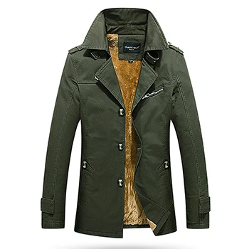 HCXY, брендовая одежда, мужская куртка, весна и осень, Мужская ветровка, повседневные, вареные, длинные пальто, мужские хлопковые куртки, парка для мужчин - Цвет: thick-green