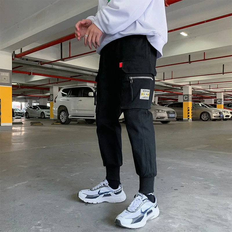 

2020 Spring Ulzzang Korean-style Trend Capri Casual Pants Men's Loose-Fit Versatile Teenager Beam Leg Bib Overall