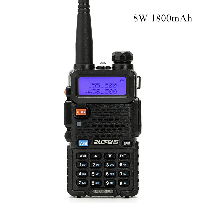 8W 1800mAh Обновление 8 Вт BaoFeng UV-5R рация VHF/UHF удобный двухдиапазонный CB двухсторонний радиоприемопередатчик 3800 мАч литий-тиевая батарея - Цвет: 8W 1800mAh