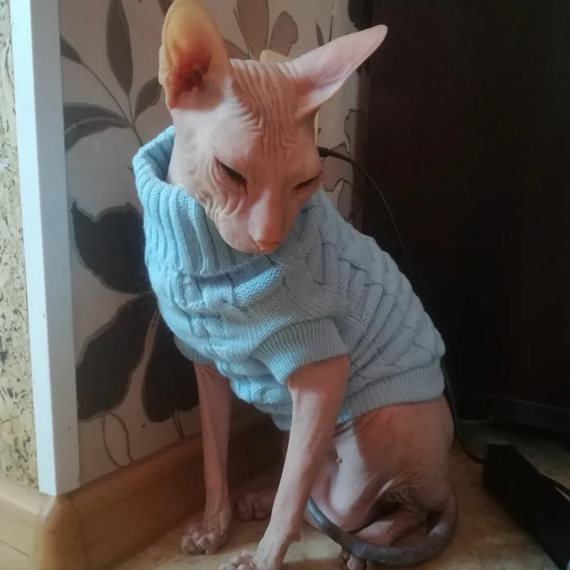 Модное, с высоким воротником зимний теплый свитер хлопок кошка одежда для котенка пальто Чихуахуа вязаные свитера Одежда для домашних животных Ropa Perro