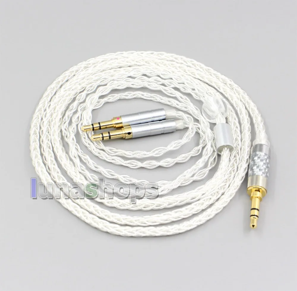 LN006568 2 5mm 4 4mm XLR 8 Core Silver Plated OCC Earphone Cable For Denon AH D7200 AH D5200 AH D9200 3 5mm Headphone pin