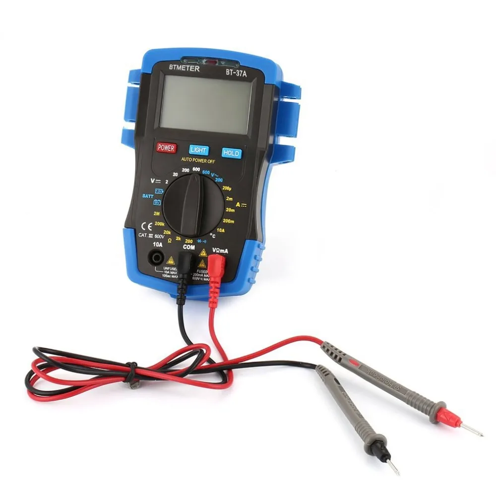 BTMETER BT-37A Цифровой мультиметр DC/AC Напряжение Вольт Ом Ампер метр портативный вольтметр тест er 1999 отсчетов батарея тест