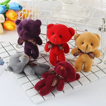 

Small 12CM Key chain Plush Bear Toys , Stuffed Animal DOLL TOY Girlfriend Valentines Day Gift Birthday Party Decoration