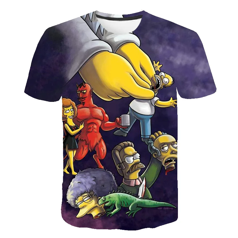 

Men's T-shirts with short sleeves and round collar printed 3D T-shirts animation pattern Men's personality large T-shirts trend