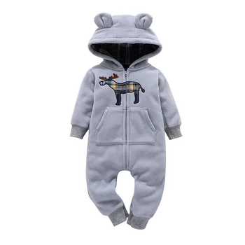 

Winter Romper Children Warm Cotton Clothing Suit Baby Girls Boys Floral Kids Clothes Set