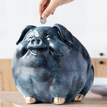 

Resin Pig Money Box Children Gift Nordic Animal Statue Coin Bank Box Creative Fun Piggy Money Boxes Kids Cute Pig Banks Figurine